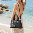 thumbnail image 2 of Faraee Womens Purses and Handbags Leather Shoulder Crossbody Bag Ladies Top Handle Bags Satchel with Zipper Plush Pendant Black, 2 of 8