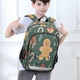 thumbnail image 6 of FORMRS Unisex School Backpack 17" Student Travel Bag with Laptop Compartment, Brown Christmas Gingerbread, 6 of 7