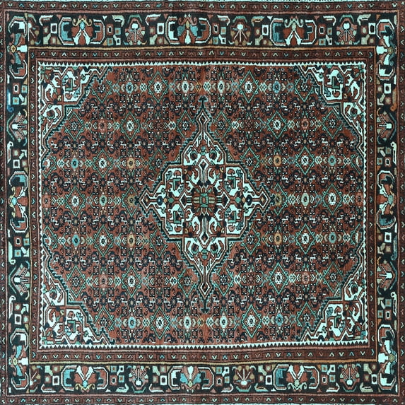 Ahgly Company Indoor Square Persian Light Blue Traditional Area Rugs, 4' Square