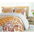 thumbnail image 5 of Ambesonne Giraffe Duvet Cover Sets, Wildlife in Africa, 2-Queen, Orange White and Brown, 5 of 7