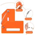 thumbnail image 5 of "3 Pieces Silicone Luggage Tags Flexible Baggage Tags Bright Orange Bag Tags with Name ID Card Stainless Steel Loops for Travel Bag Suitcase", 5 of 5