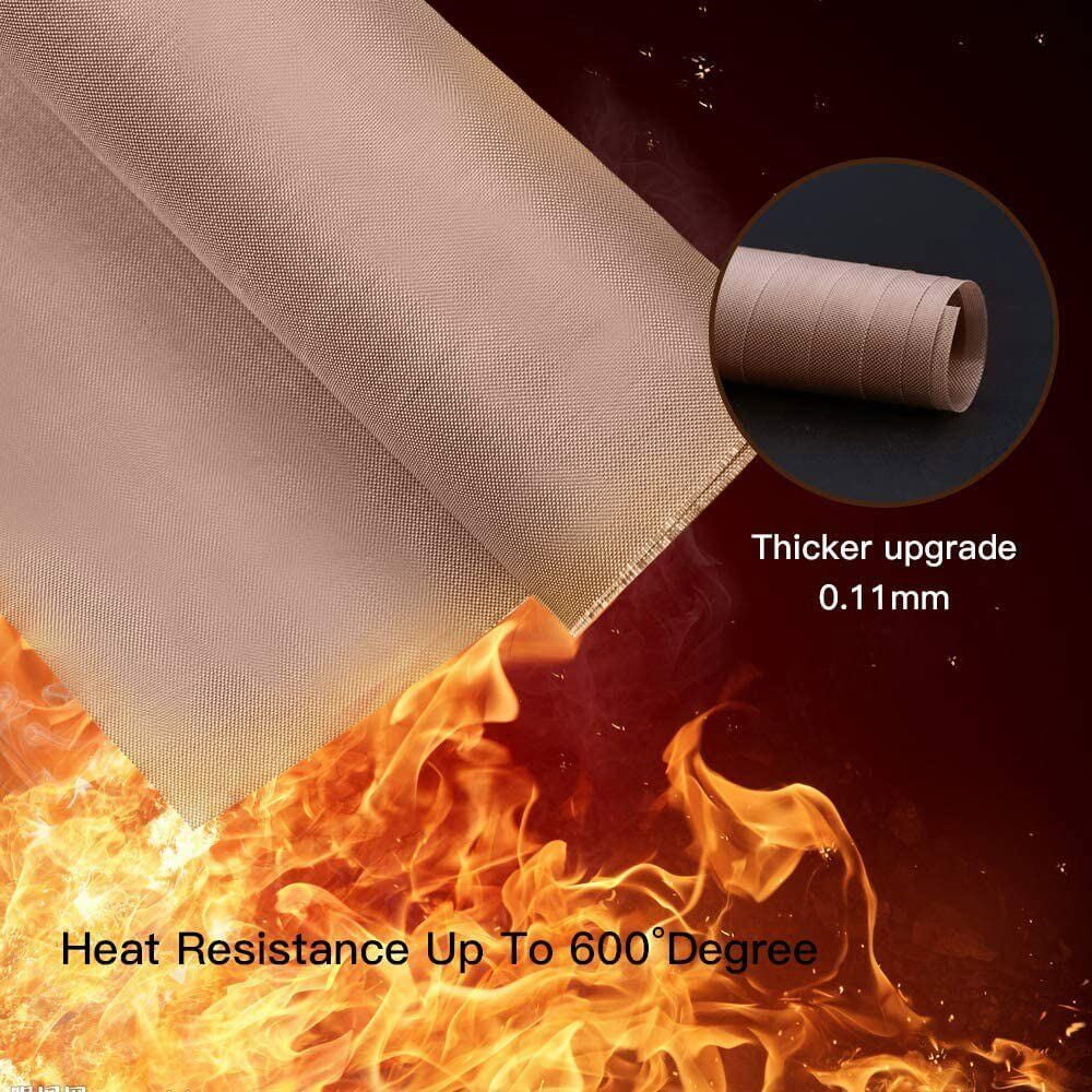  3 Pack Teflon Sheet 12 x 16 and 3 Rolls 10mm X 33m Blue Heat  Tape for Sublimation,Heat Transfer Tape,Heat Resistant Tape,Thermal Tape  for Heat Press,Non Stick Paper Reusable Craft Mat,Protects