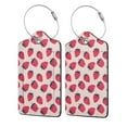 thumbnail image 5 of Rocae Strawberry for Leather Luggage Baggage Tags ID Label Privacy Cover ID Label with Stainless Steel Loop and Address Card, 5 of 5