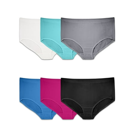 Women's Plus Breathable Micro-Mesh Brief Panties, 6 Pack