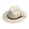 thumbnail image 4 of BRICH Classic Felt Fedora Hats for Men Women Wool Floppy Wide Brim Panama Hat with Belt Buckle WH2 One Size, 4 of 4