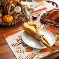 thumbnail image 3 of Thanksgiving Placemats Set of 6, Fall Orange Pumpkins Harvest Maple Leaves Washable Wipeable Table Mats for Dining Tables, Indoor Outdoor Kitchen Place Mats for Holiday Party Table Decor, 3 of 9
