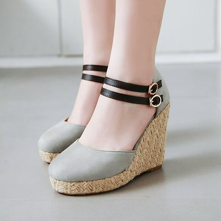 

ZHELIYO Women s sandals Fashion Pure Color Breathable Round-Toed Sandals Light Slippers Women Shoes Gray 9.5-10