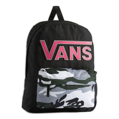 Vans Off The Wall Realm Backpack Bag Pink Embroidered Logo With Laptop Sleeve