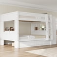 thumbnail image 4 of Mirightone Wood Full over Full Bunk Bed with Desk, Bunk Bed with Storage Drawers and Bookshelves, Full size Bunk Bed for Teens Adults, White, 4 of 6