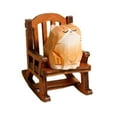 thumbnail image 2 of simhoa Rocking Chair Animal Figurine Cute Statue Cartoon Wood Desktop Ornament for Desk Cat, 2 of 8