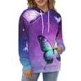 thumbnail image 4 of Dreamy Purple Butterfly Pattern (90)-1 Men's Women New Sweatshirt Hoodie Men's Plus Size Sweatshirt Hooded Sweatshirt 3d Printed Street Men's Cloth, 4 of 6