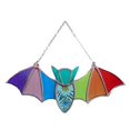 thumbnail image 1 of Home Decor Halloween Party Bat Suncatcher Window Hanging Wall Art Decoration Colorful Bat, 1 of 2