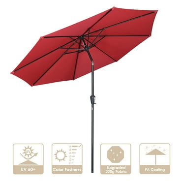 Yescom 9Ft UV50  Aluminum Outdoor Table Patio Umbrella with Crank Tilt 3000PA Sunshade Deck Yard Garden Pool Balcony
