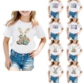 thumbnail image 4 of MUXiin Easter Shirts for Toddler Girls Bunny Eggs Short Sleeve T-Shirt Loose Soft Happy Easter Tee Shirt Girls' Tops, Tees & Blouses Easter Gifts for Kids(Sky Blue,5-6 Years), 4 of 4