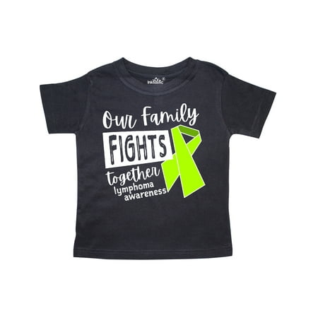 

Inktastic Our Family Fights Together Lymphoma Awareness Lime Ribbon Gift Toddler Boy or Toddler Girl T-Shirt