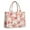 Pink Bichon Frise, variant on Large Capacity Tote Bag,Pink Beagle and Flower Handbag Fashion Luxury Tote Bag,15.7"x13"x 5.1" Inches,Laptop Compatible