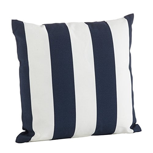 SARO LIFESTYLE Store Classique Intérieur/extérieur Bande Poly Rempli Coussin (1902.BL21S) 21" Bleu