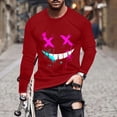 thumbnail image 2 of Birdeem Fashionable Mens Printed Top with Long Sleeved Round Neck and Smiling Face Printed Top/Shirtx, 2 of 4