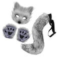 thumbnail image 1 of Conjunto de disfraz de Cosplay Salvador con máscara guantes cola para fiesta temática Gris profundo, 1 of 9
