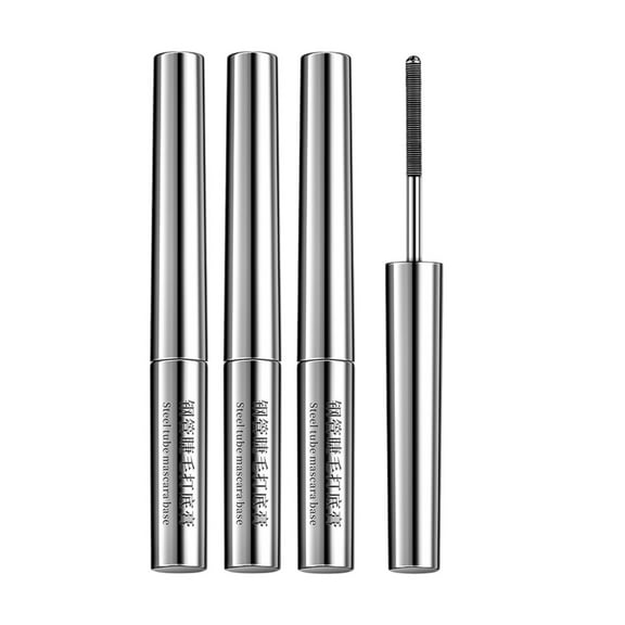 3Pcs Iron Wand Mascara, 3D Curling Waterproof Metal Tube Mascara, Curling Iron Wand, Smudge-Proof Natural Length Extra Slim Long Lasting, Iron Brush Mascara