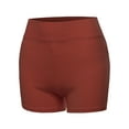 thumbnail image 1 of A2Y Women's Basic Solid Premium Cotton High Rise Bike Shorts Dark Rust S, 1 of 6