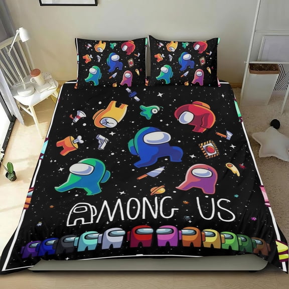 Duvet Cover Sets For Among Us 3 Piece Bedding Set Comforter Cover Set Super Soft Teens Kids Bedroom Cute Gifts Twin