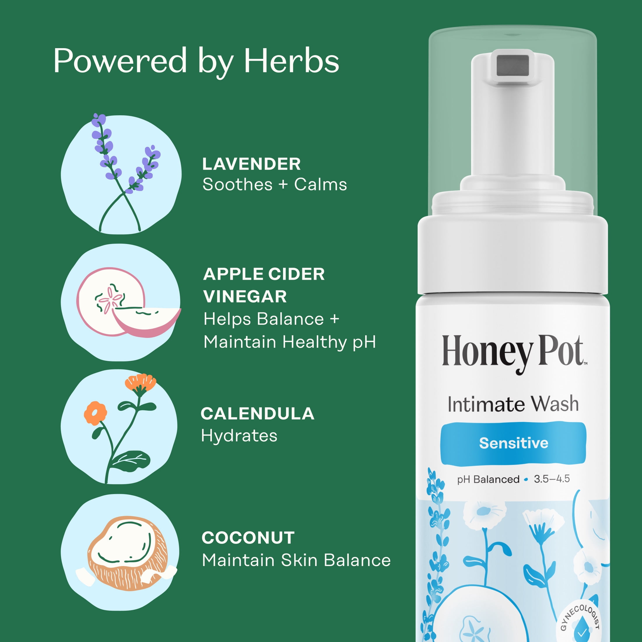 Honey Pot Intimate Wash - Sensitive, 5.51 fl oz