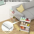 thumbnail image 2 of Cshidworld Storage Cart 3 Tier Slim Cart, Rolling Utility Cart Storage Organizer Slide Out Cart, Mobile Shelving Unit Organizer Trolley for Office Bathroom Kitchen Laundry Narrow Places, White, 2 of 7