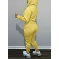 thumbnail image 3 of LovelyWholesale Women's Hooded Collar Drawstring Hooded Collar Long Sleeve Tracksuit Set, 3 of 6