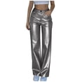 thumbnail image 5 of ZyeKqe Pants for Women High Waisted Straight Leg Stretch Solid Color Going out Trousers with Pockets, 5 of 10