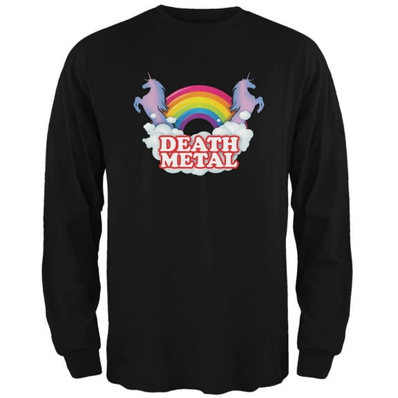 Death Metal Rainbow Black Adult Long Sleeve T-Shirt - Medium