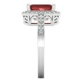 thumbnail image 3 of 2.78 ctw with Simulated Diamond Halo Accents Anniversary Ring for Women | Emerald Cut Natural Garnet | Hyperallergenic Solid 14K White Gold, 3 of 5