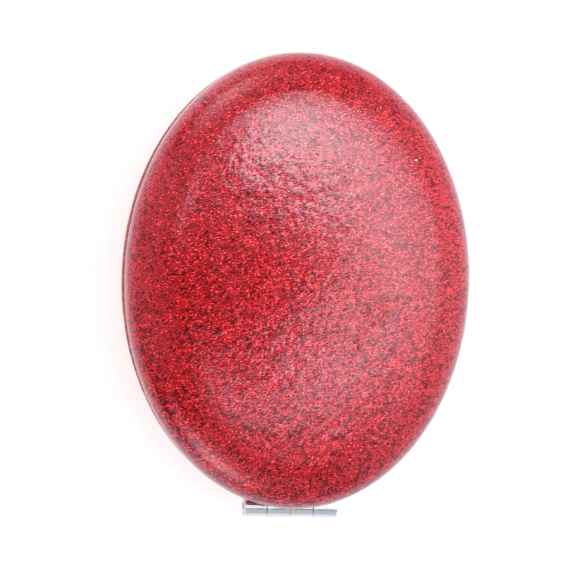 Unique Bargains Portable Oval Makeup Mirror 1 Pc Red