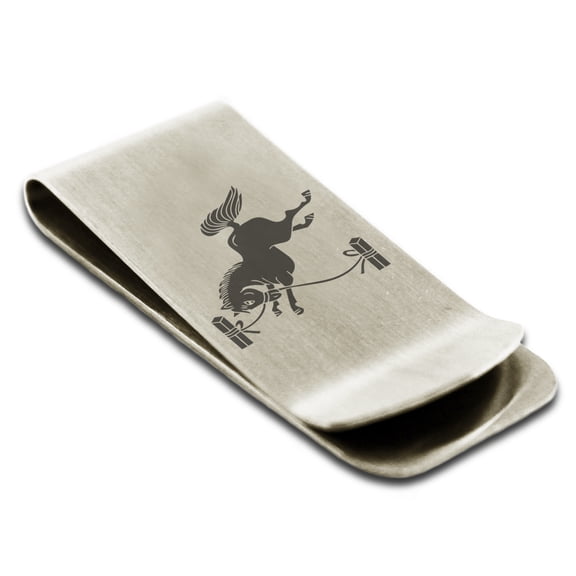 Stainless Steel Soma Samurai Crest Engraved Money Clip Credit Card Holder