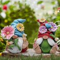 thumbnail image 3 of Decoraciones de jardín para primavera y verano, regalos de decoración de gnomo de otoño de elfo, estatuilla de enano de elfo sueco, decoración de gnomo de mesa para interior y hogar, 2 uds., 3 of 5