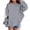 Grey*, variant on Girls Oversized Hooded Sweatshirt Minimalist Spooky Season Ghost Print Long Sleeve Casual Autumn Playwear Tops for Children Grey