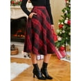 thumbnail image 3 of Cupshe Women's Plaid Flared Pocket Midi Skirt, Size S-XL, 3 of 6