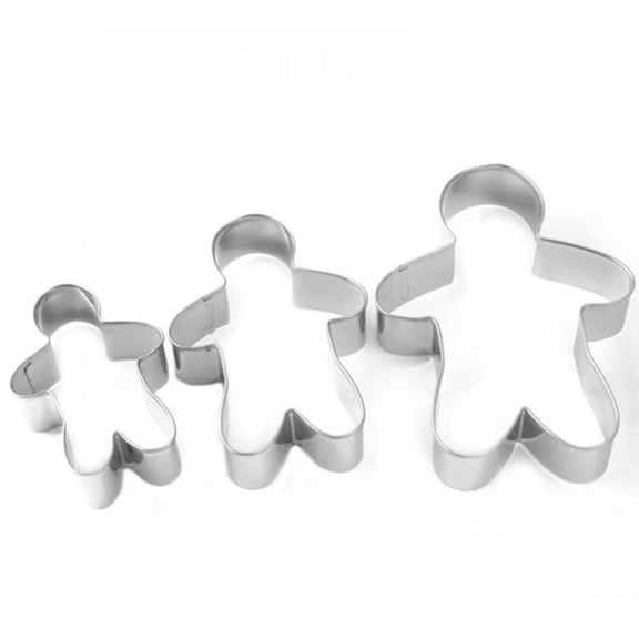 3 Piece Gingerbread Man Cookie Cutter Set,Christmas Shape Cookie Cutters Molds