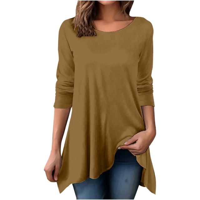 FAIWAD Chandails en Molleton à Manches Longues pour Femmes Col Rond Décontracté Couleur Unie Imprimé Cœur Chandail en Molleton Ample