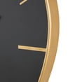 thumbnail image 4 of DecMode 21" Black Wooden Wavy Wall Clock with Gold Hands and Markers, 4 of 9