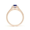 thumbnail image 2 of ANGARA Lab Grown Blue Sapphire Reverse Tapered Shank Engagement Ring for Women in 14K Rose Gold (Size-7x5mm) | September Birthstone, Anniversary, Jewelry Gift for Women | Lab-Grown Blue Sapphire Ring, 2 of 8