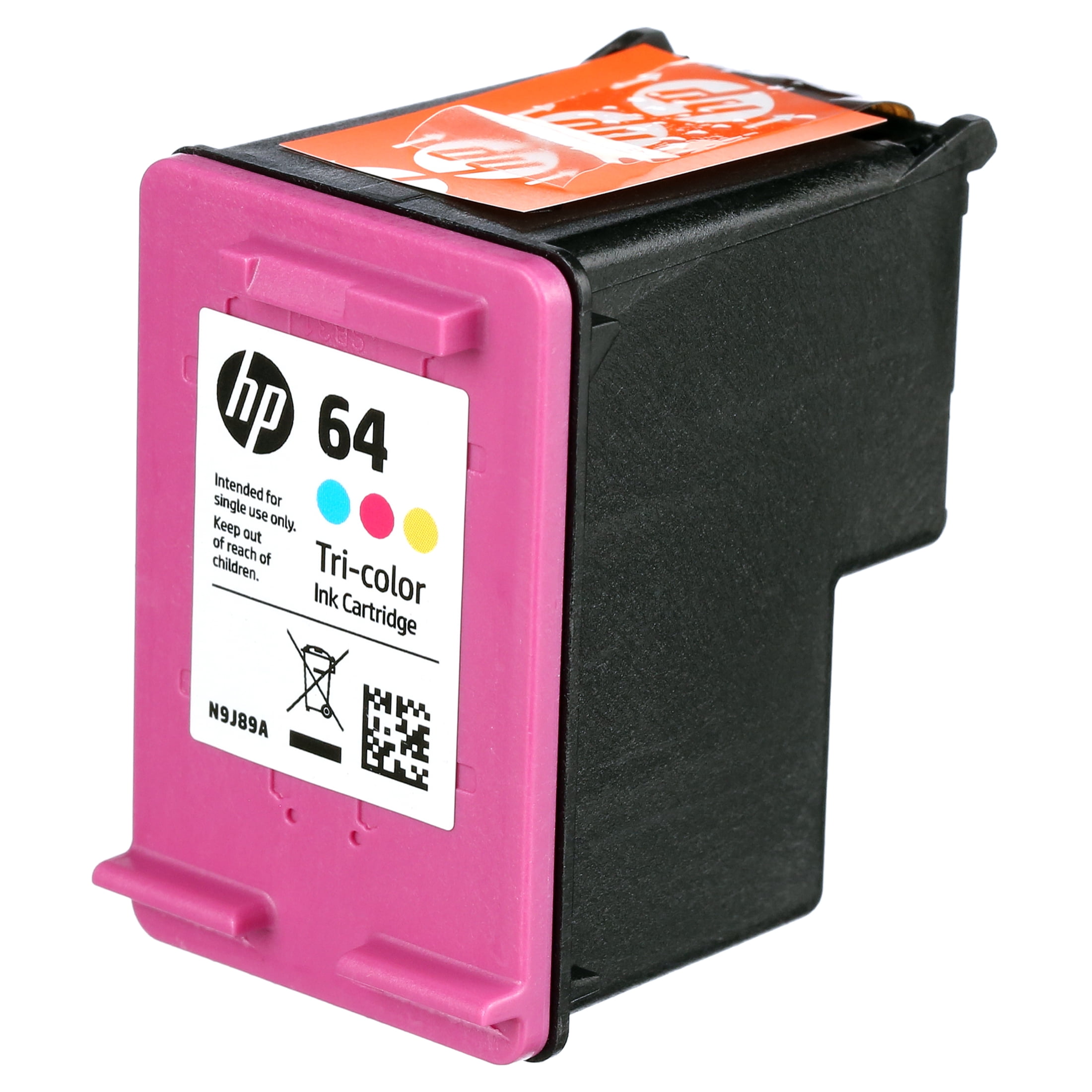 HP 64 Tri-Color Printer Cartridge with Ink Cartridge, 1 Pack Approximate 165 Pages