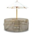 thumbnail image 5 of Covers & All Patio Round Table and Chair Set Cover with Umbrella Hole - Heavyduty 12 Oz Waterproof Outdoor Backyard Furniture Cover with Air Pocket & Drawstring for Snug fit. (60" Dia x 23" H, Beige), 5 of 8