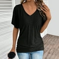 thumbnail image 2 of Besolor Summer Tunic Tops for Women V Neck Short Sleeve Eyelet Shirts Casual Going out Dressy Blouses, 2 of 6