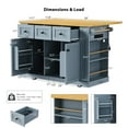 thumbnail image 2 of Alvantor 53'' Kitchen Island Carts with Power Outlet, Farmhouse Buffet Cabinet with Drop Leaf and Open Racks for Dining Room Living Room Grey Blue, 2 of 11