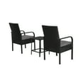 thumbnail image 6 of WestinTrends Roadhill 3 Piece Patio Set, All Weather PE Rattan Wicker Patio Bistro Sets Outdoor Balcony Porch Chairs Set of 2, Black and Gray, 6 of 8
