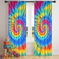 thumbnail image 5 of Blackout Kids Curtains,Colorful Rainbow Tie Dye Spiral Pattern Childrens Insulated Curtains Set Of 2,Bedroom Essentials,Toddler Room Decor 42"x84", 5 of 5