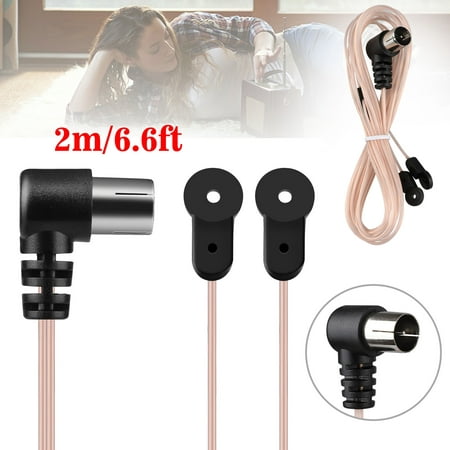 EEEkit FM Antenna 75 Ohm F Type Female Plug Connector Cable Wire Antenna for Table Top Home Stereo Receiver Radio Receiver Antenna