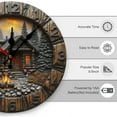 thumbnail image 2 of Wall Clock Decorative - Rustic Brown Cabin Print 2D Vintage Wall Clocks Battery Operated Silent Non-Ticking for Bedroom, Living Room, Kitchen, Office, Classroom, 10 Inch, 2 of 7