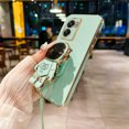 thumbnail image 3 of Annyojo for OnePlus Nord N300 Phone Case Cute 6D Astronaut Case with Stand Function,with Lanyard Luxury Plating Case Cover Electroplated Case for OnePlus N300, 1+Nord N300 Case, Cyan, 3 of 8